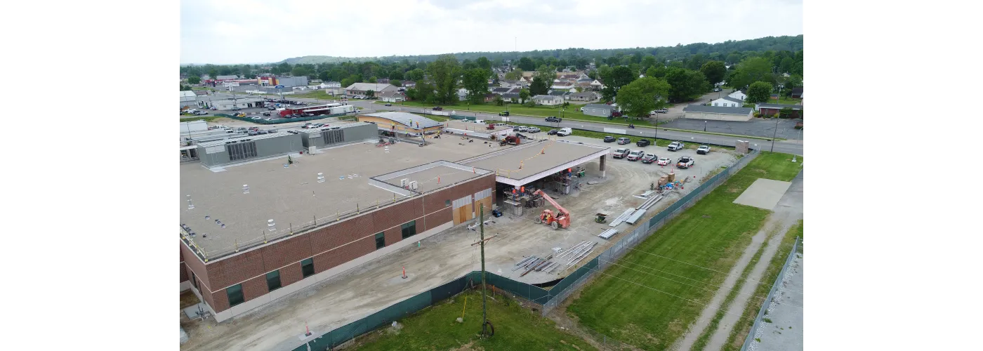 Work continues on Reid Health's new campus in Connersville on May 15, 2025.