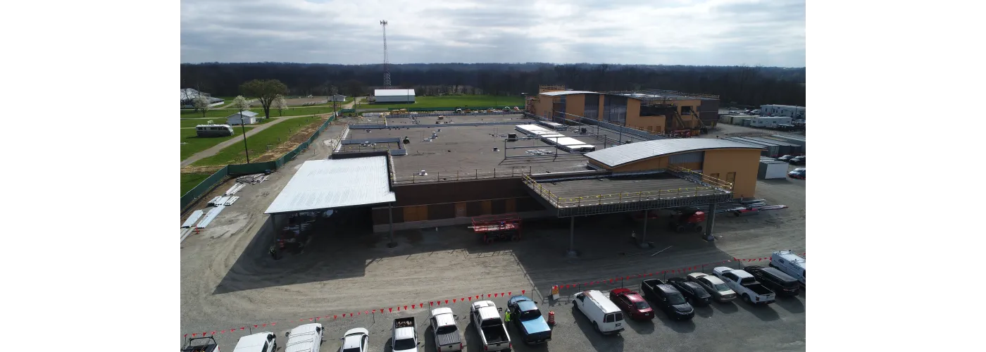 Work continues on Reid Health's new campus in Connersville on April 1, 2025.
