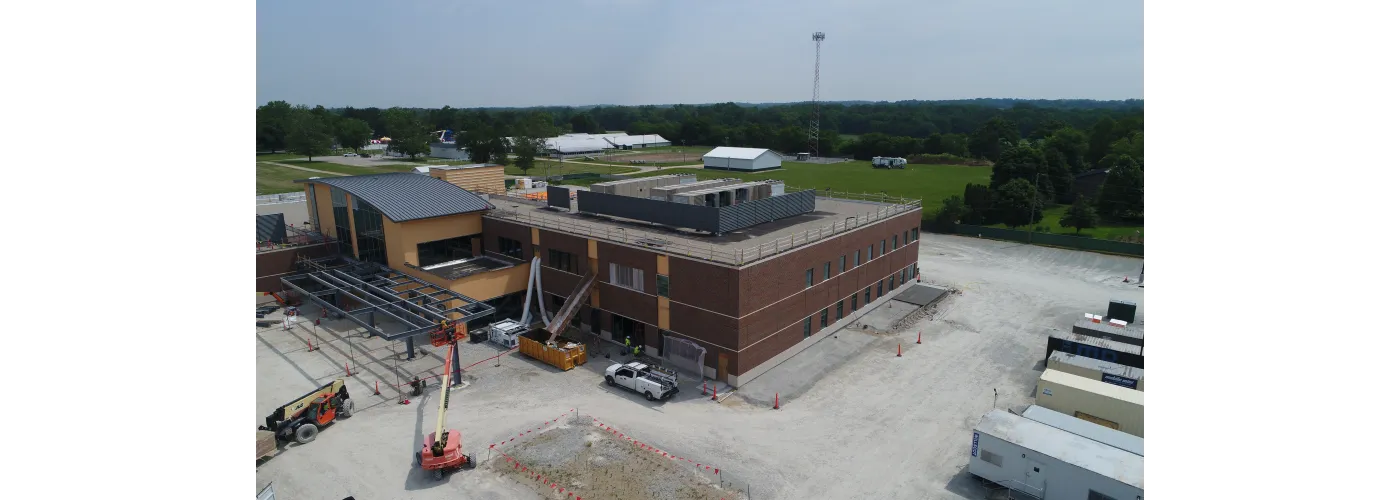 Work continues on Reid Health's new campus in Connersville on June 12, 2025.