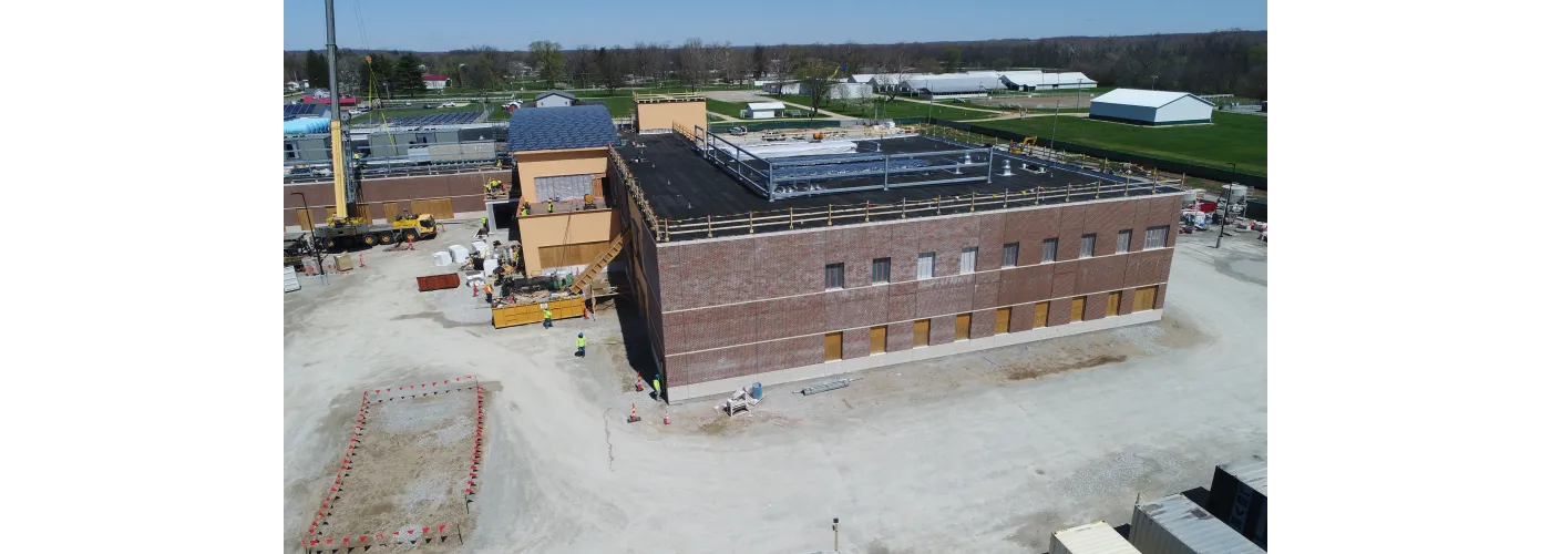 Work continues on Reid Health's new campus in Connersville on April 8, 2025.