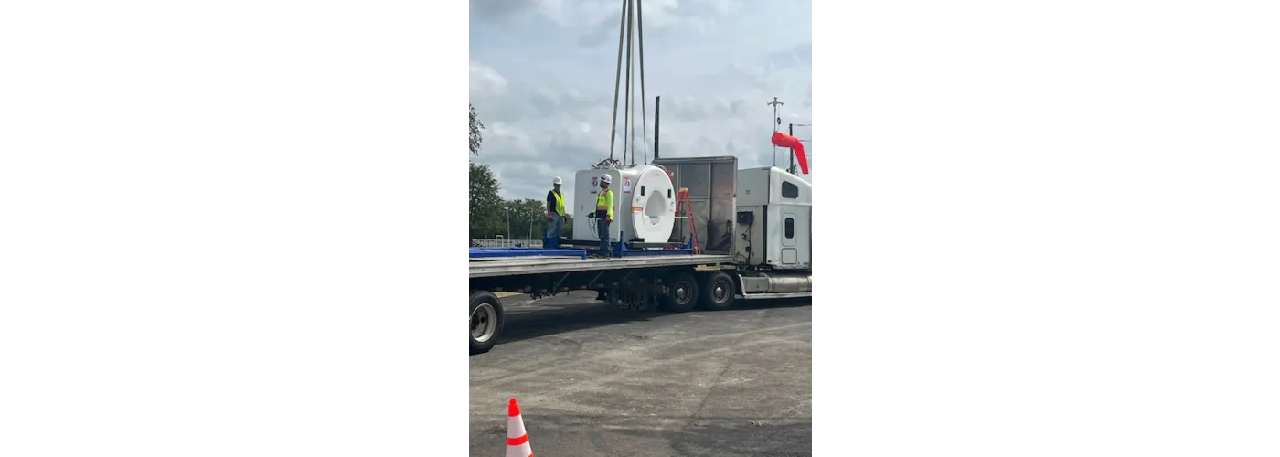 The new MRI machine is delivered and installed at Reid Health's new campus in Connersville on Sept. 4, 2025.