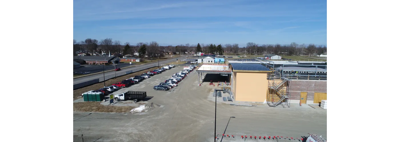 Work continues on Reid Health's new campus in Connersville on Feb. 4, 2025.