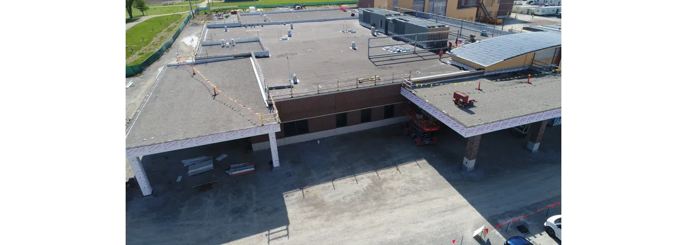 Work continues on Reid Health's new campus in Connersville on May 7, 2025.