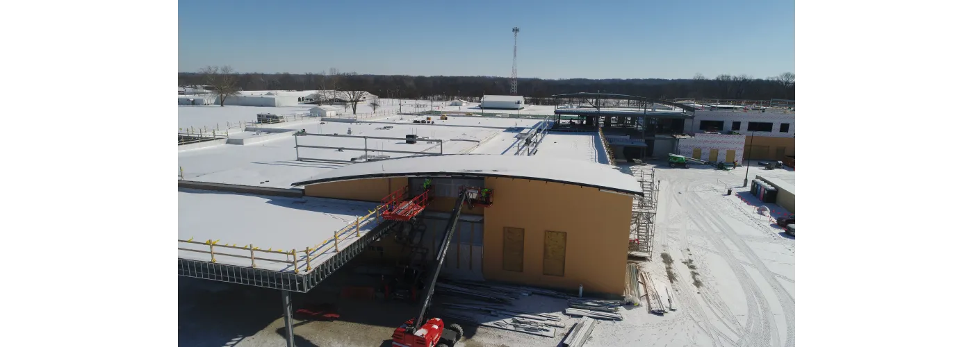 Work continues on Reid Health's new campus in Connersville on Feb. 20, 2025.