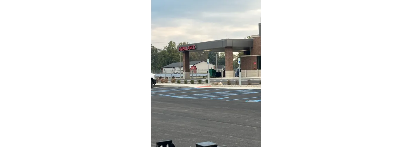 The first signage went up on Reid Health's new campus in Connersville on Oct. 15, 2025.