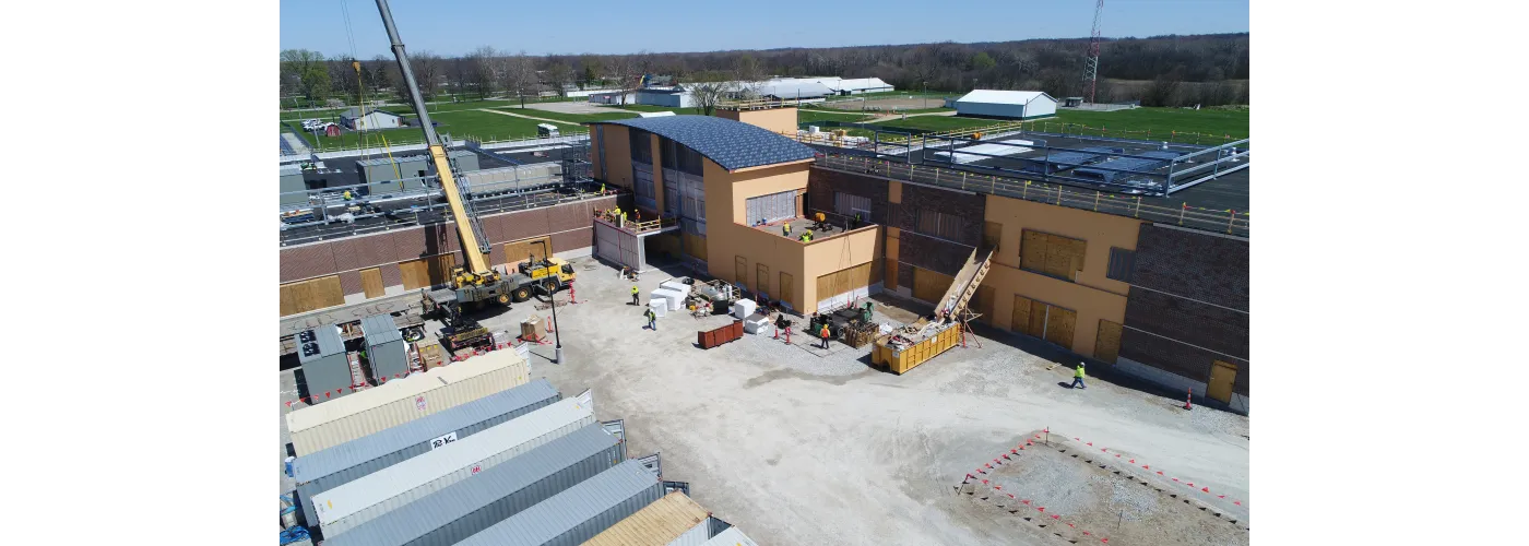 Work continues on Reid Health's new campus in Connersville on April 8, 2025.