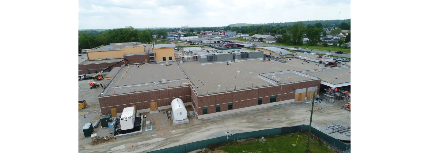 Work continues on Reid Health's new campus in Connersville on May 15, 2025.