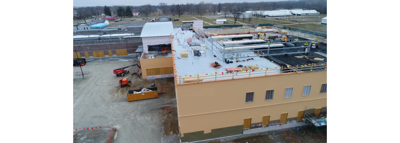 Work continues on Reid Health's new campus in Connersville on Feb. 27, 2025.