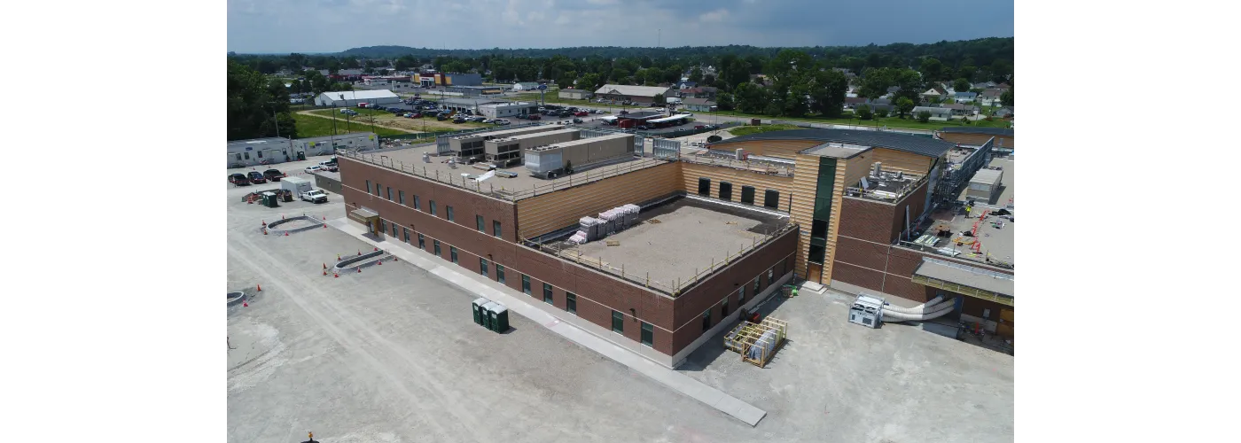Work continues on Reid Health's new campus in Connersville on June 26, 2025.