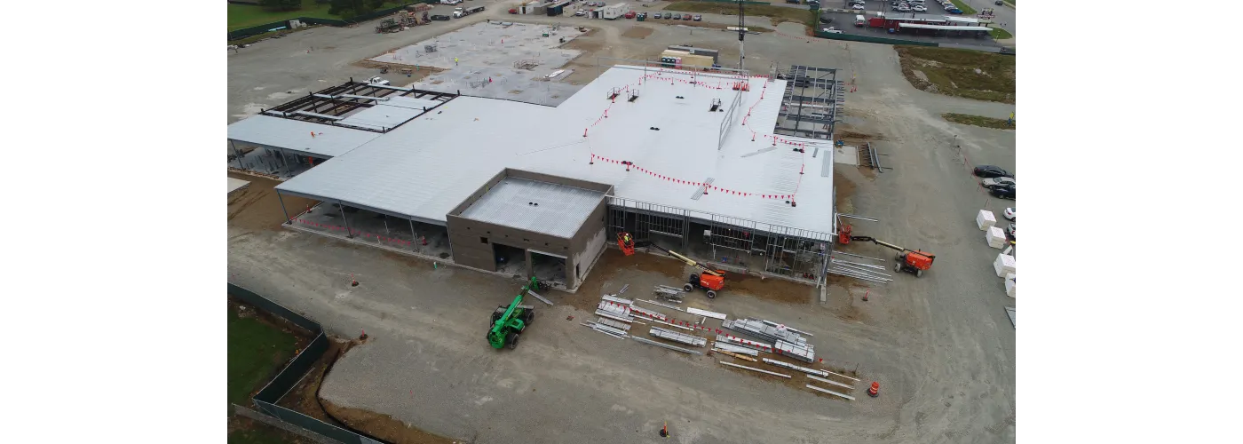 Work continues on Reid Health's new campus in Connersville on Oct. 1, 2024.