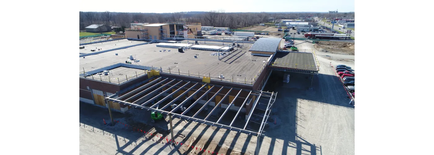 Work continues on Reid Health's new campus in Connersville on March 18, 2025.