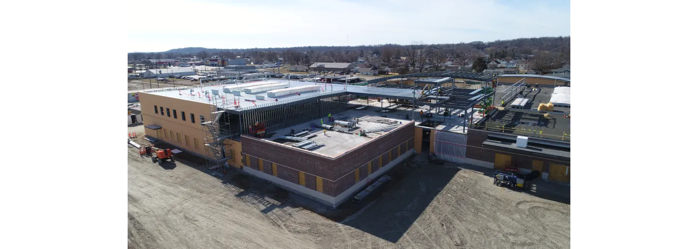 Work continues on Reid Health's new campus in Connersville on Feb. 4, 2025.