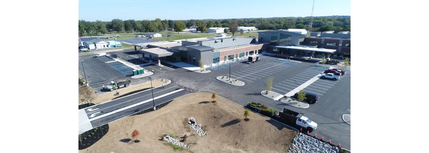 Work continues on Reid Health's new campus in Connersville on Oct. 1, 2025.