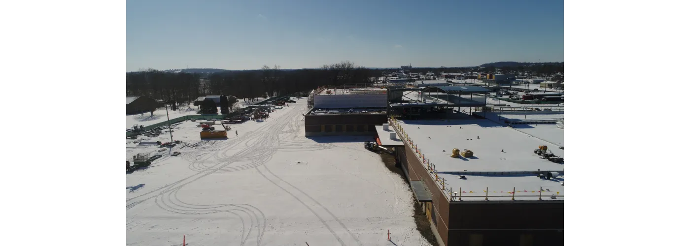 Work continues on Reid Health's new campus in Connersville on Feb. 20, 2025.