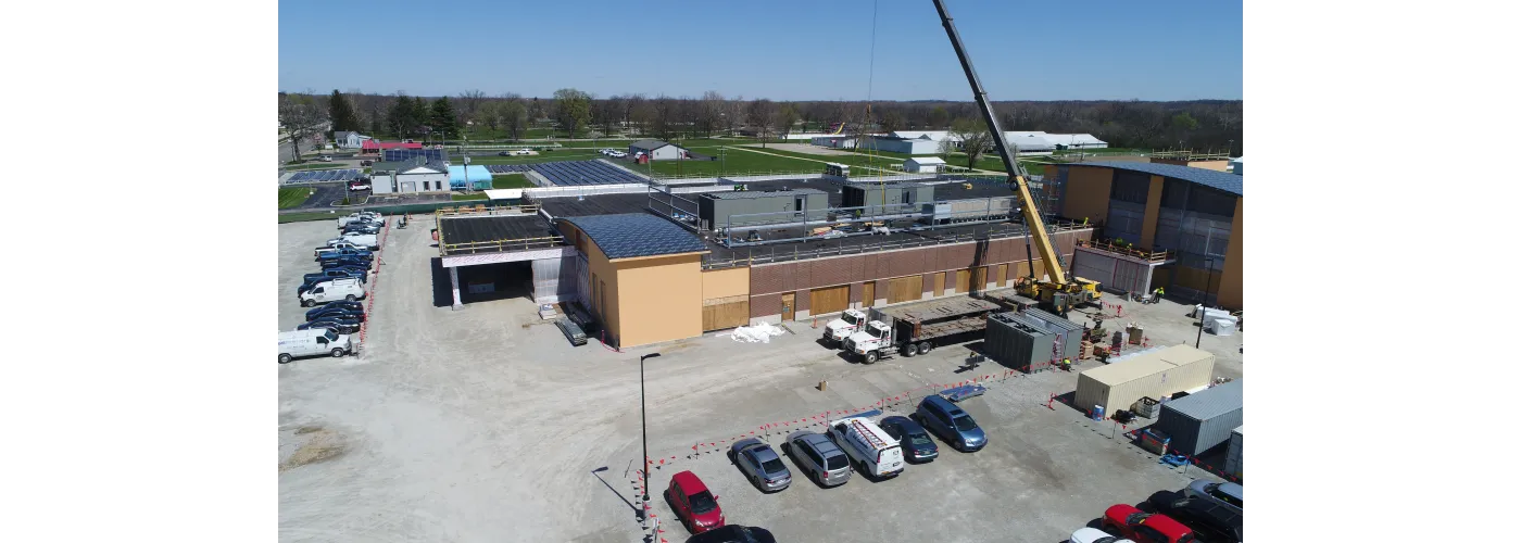 Work continues on Reid Health's new campus in Connersville on April 8, 2025.