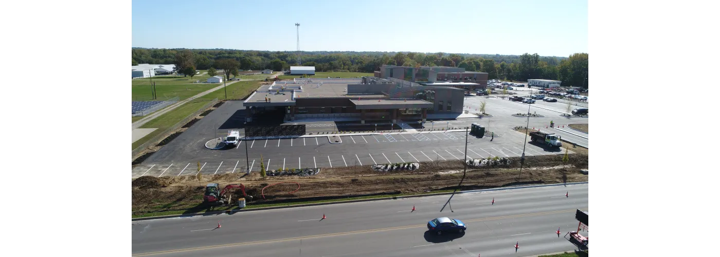 Work continues on Reid Health's new campus in Connersville on Oct. 1, 2025.