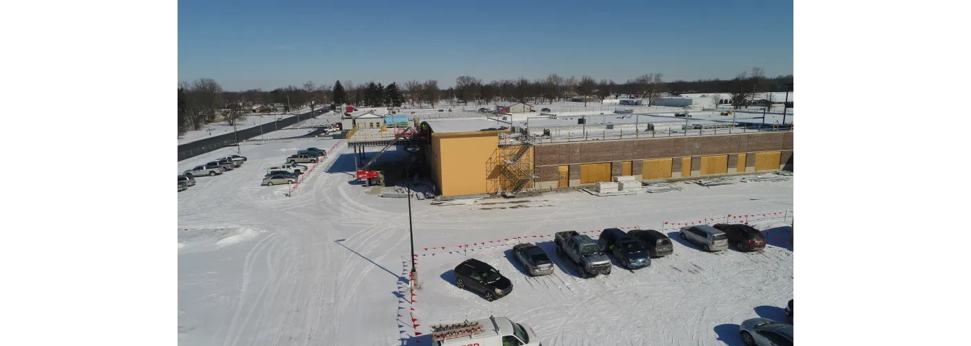 Work continues on Reid Health's new campus in Connersville on Feb. 20, 2025.