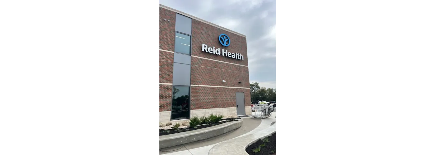 The first signage went up on Reid Health's new campus in Connersville on Oct. 15, 2025.