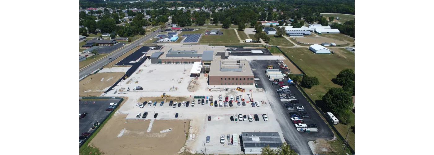 Work continues on Reid Health's new campus in Connersville on Aug. 29, 2025.