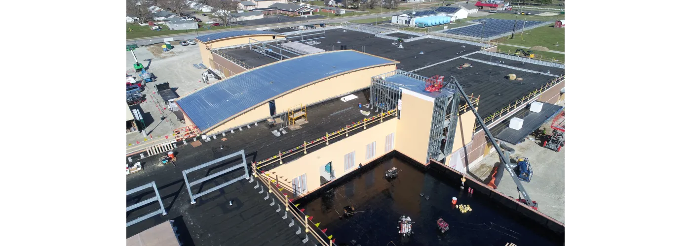 Work continues on Reid Health's new campus in Connersville on March 18, 2025.