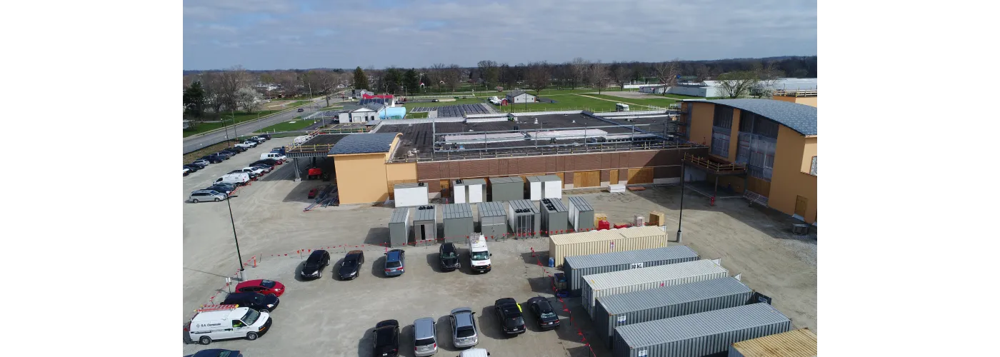 Work continues on Reid Health's new campus in Connersville on April 1, 2025.