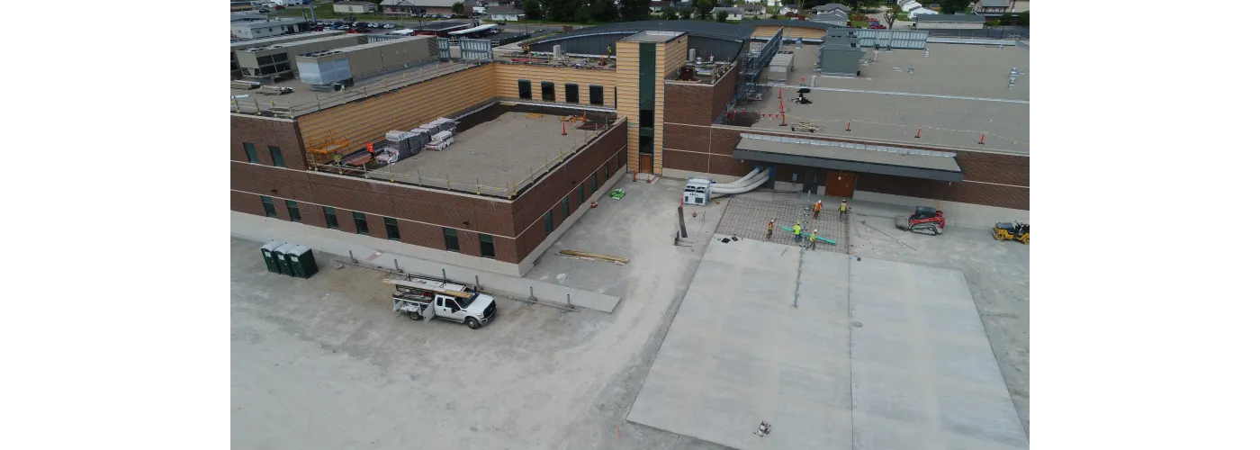 Work continues on Reid Health's new campus in Connersville on July 11, 2025.