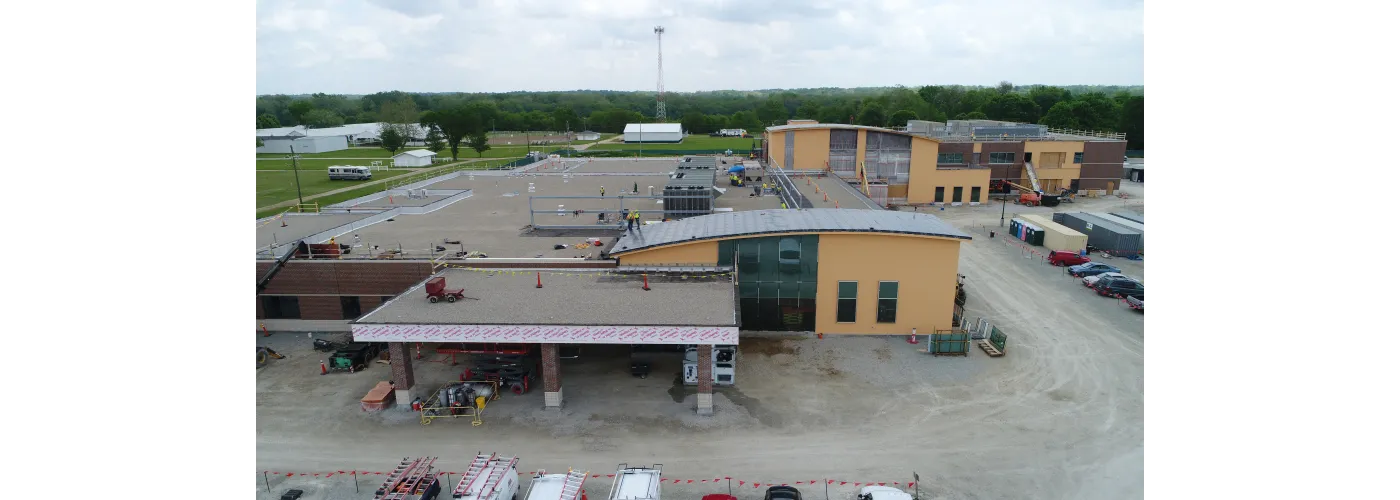 Work continues on Reid Health's new campus in Connersville on May 15, 2025.