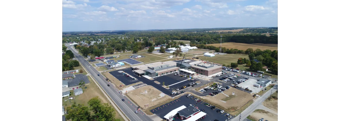 Work continues on Reid Health's new campus in Connersville on Sept. 16, 2025.