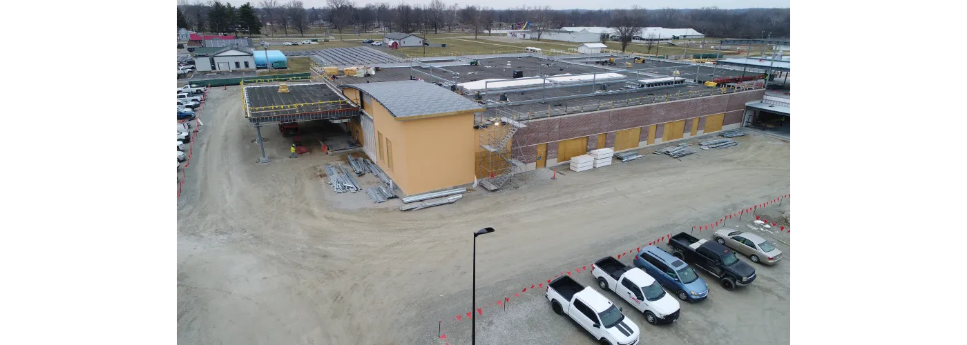 Work continues on Reid Health's new campus in Connersville on Feb. 11, 2025.