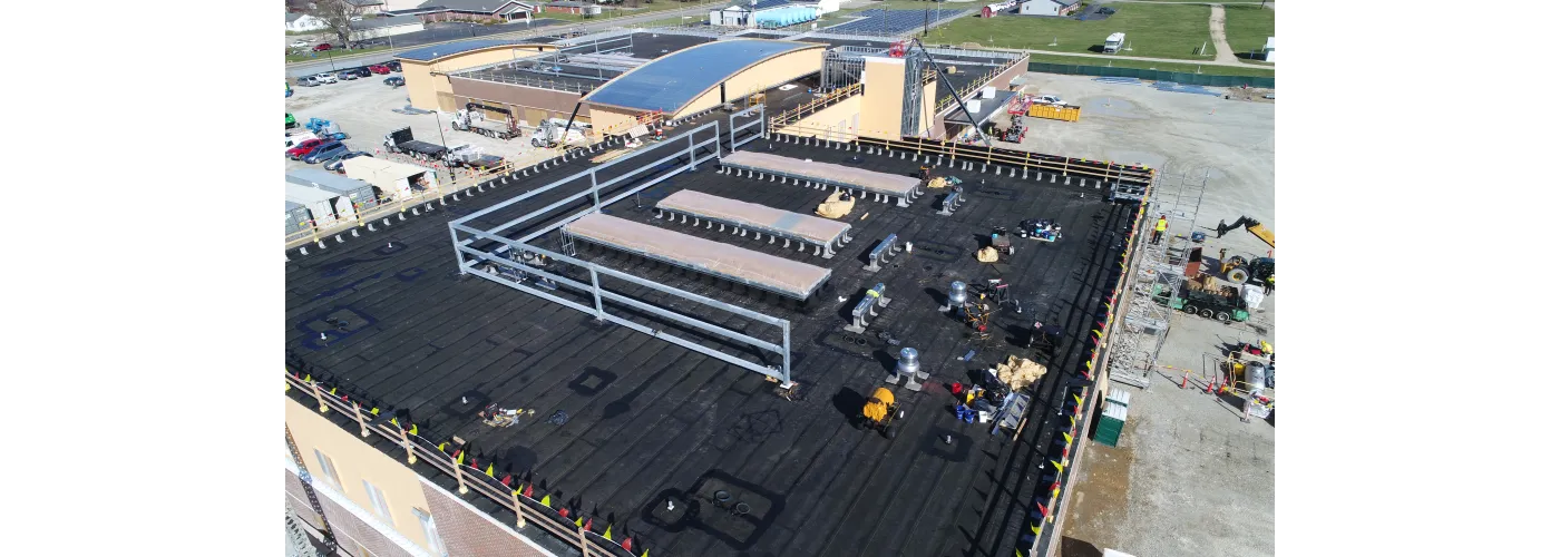 Work continues on Reid Health's new campus in Connersville on March 18, 2025.