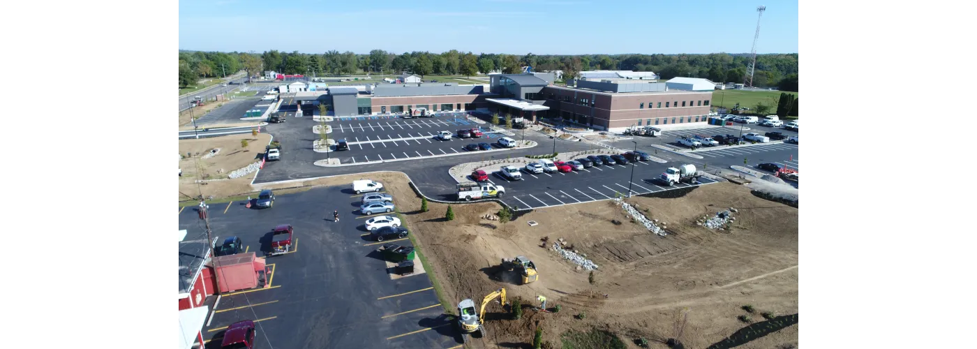 Work continues on Reid Health's new campus in Connersville on Oct. 1, 2025.