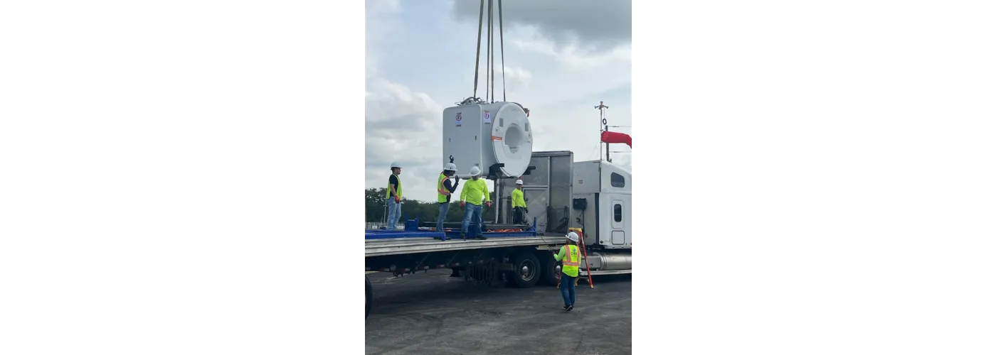 The new MRI machine is delivered and installed at Reid Health's new campus in Connersville on Sept. 4, 2025.