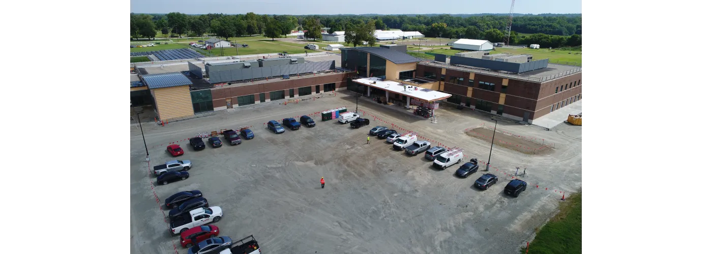 Work continues on Reid Health's new campus in Connersville on Aug. 5, 2025.