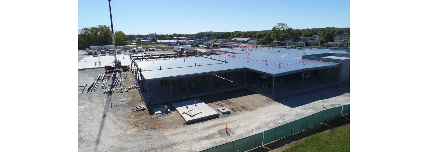 Work continues on Reid Health's new campus in Connersville on Oct. 8, 2024.