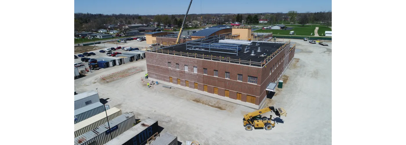 Work continues on Reid Health's new campus in Connersville on April 8, 2025.