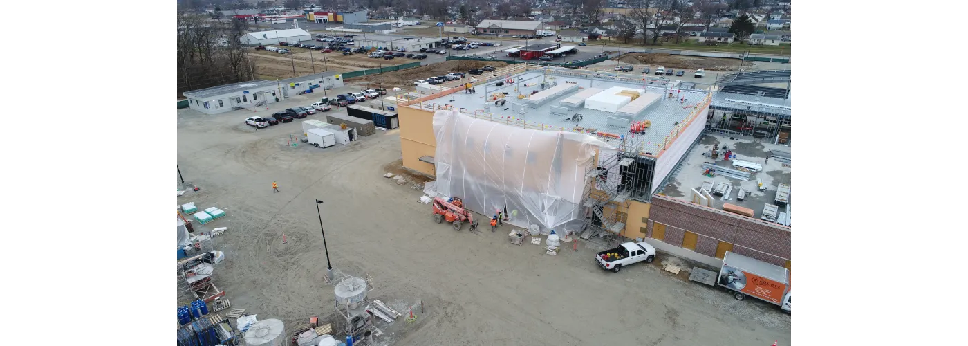 Work continues on Reid Health's new campus in Connersville on Feb. 11, 2025.