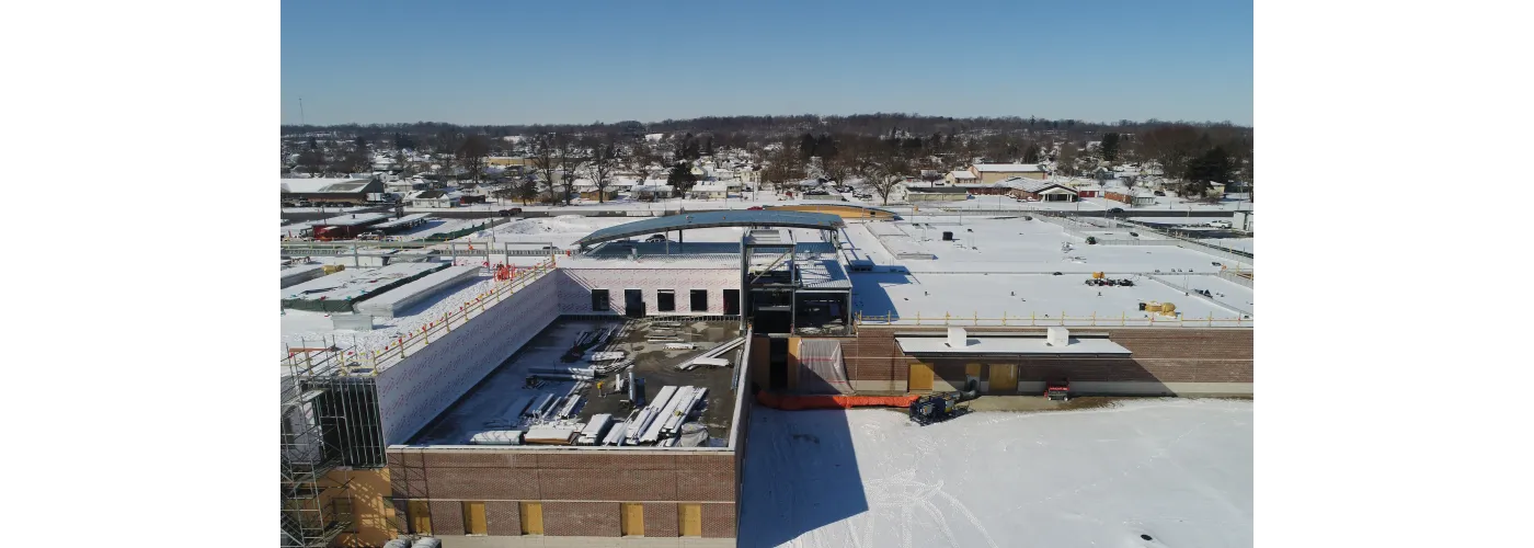 Work continues on Reid Health's new campus in Connersville on Feb. 20, 2025.