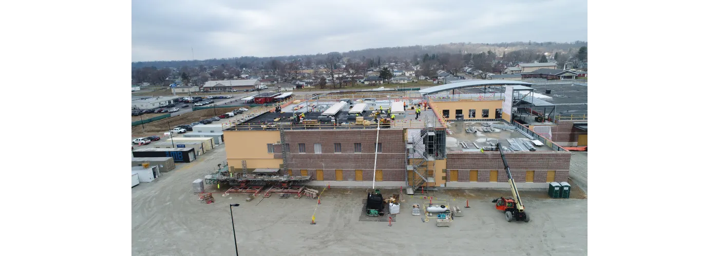 Work continues on Reid Health's new campus in Connersville on Feb. 27, 2025.