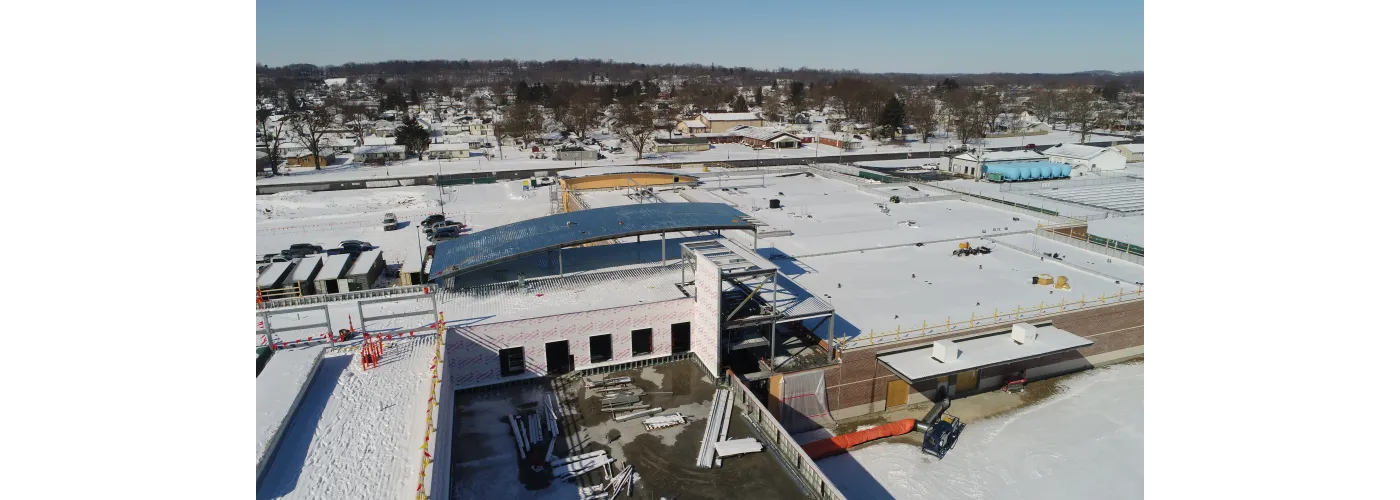 Work continues on Reid Health's new campus in Connersville on Feb. 20, 2025.