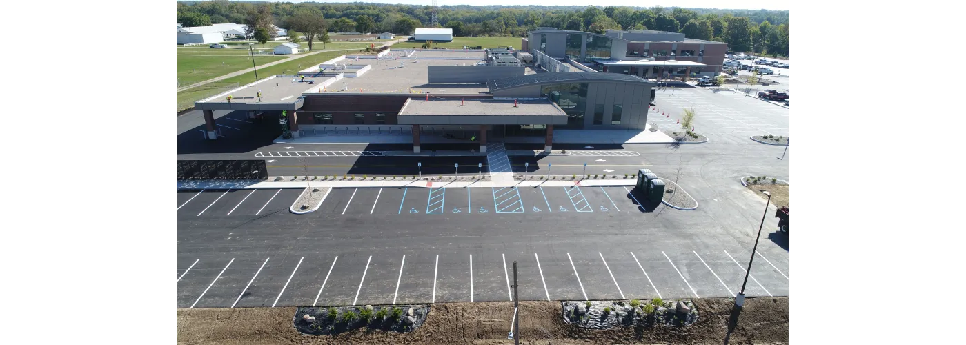 Work continues on Reid Health's new campus in Connersville on Oct. 1, 2025.
