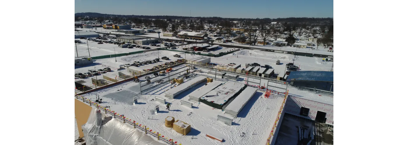Work continues on Reid Health's new campus in Connersville on Feb. 20, 2025.