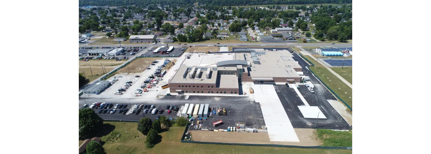 Work continues on Reid Health's new campus in Connersville on Aug. 29, 2025.
