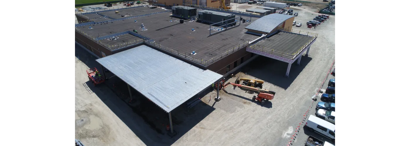 Work continues on Reid Health's new campus in Connersville on April 8, 2025.