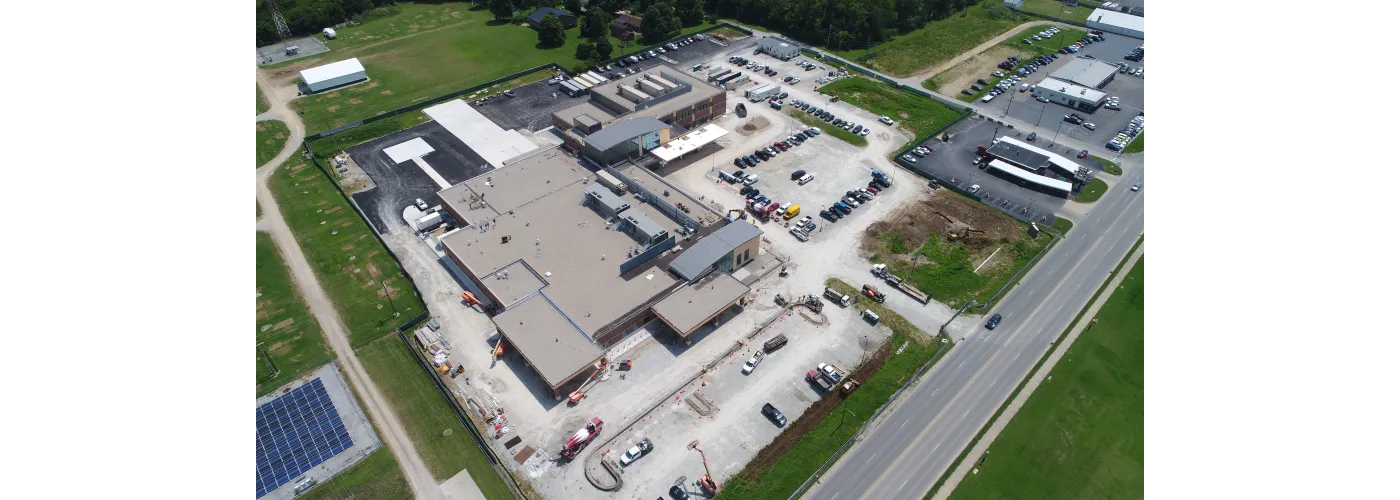 Work continues on Reid Health's new campus in Connersville on Aug. 8, 2025.