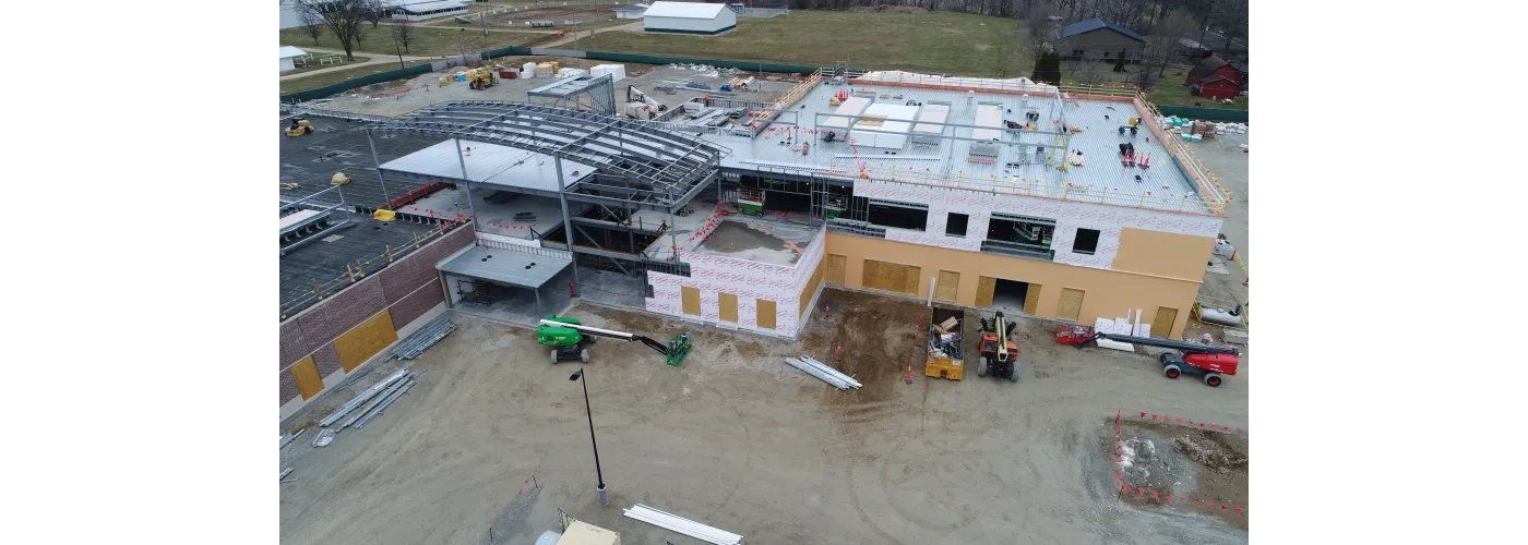 Work continues on Reid Health's new campus in Connersville on Feb. 11, 2025.
