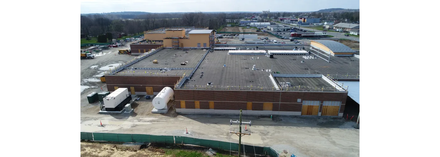 Work continues on Reid Health's new campus in Connersville on April 1, 2025.