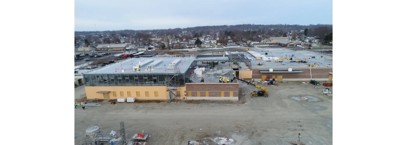 Work continues on Reid Health's new campus in Connersville on Jan. 30, 2025.
