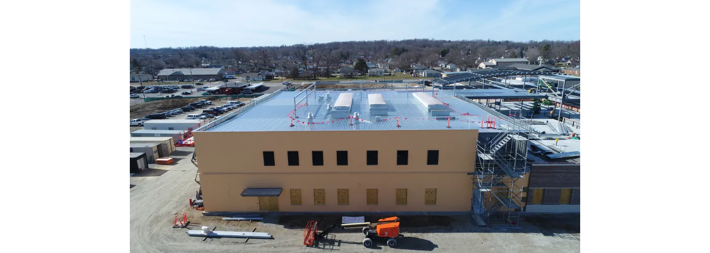 Work continues on Reid Health's new campus in Connersville on Feb. 4, 2025.