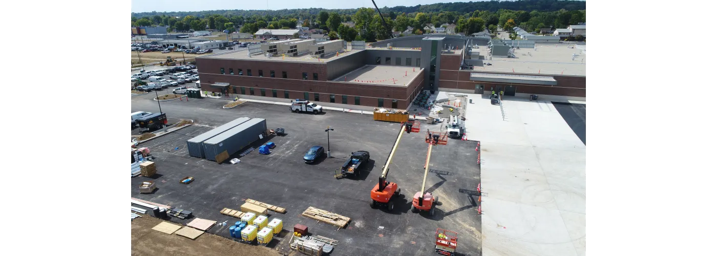 Work continues on Reid Health's new campus in Connersville on Sept. 16, 2025.