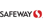Safeway logo with black text and red circular icon with white S shape on the right.